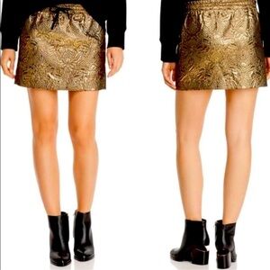 Zadig & Voltaire Metallic Gold Mini Skirt size 38